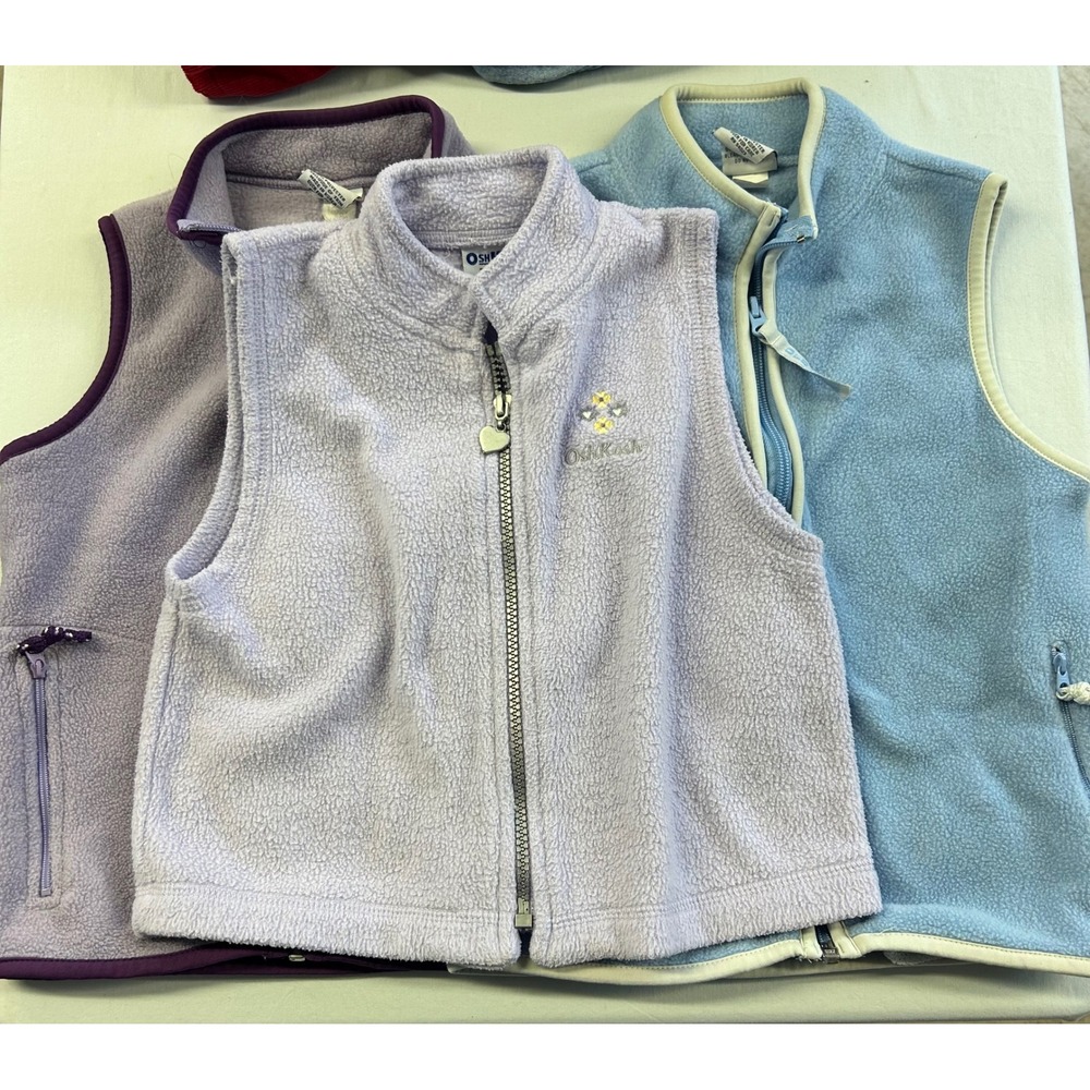 Vintage lot of 3 fleece like vest size child's 6